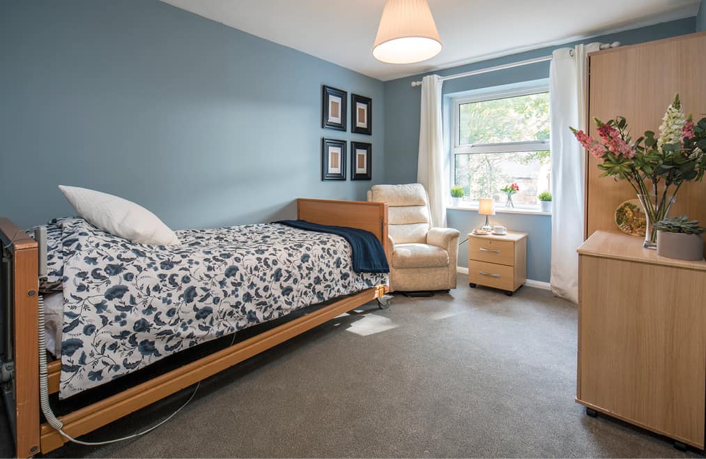 Accommodation - a blue bedroom