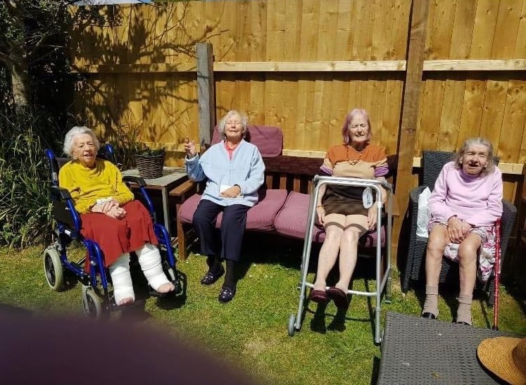 St Vincents residents sunbathing